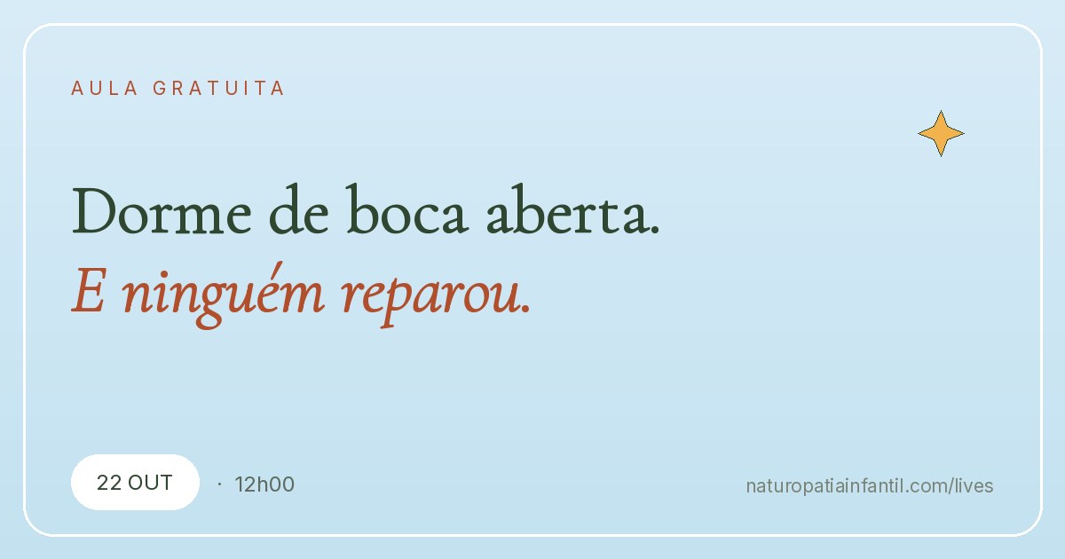 Dorme de boca aberta. E ninguém reparou.